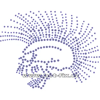 SL004 - lebka punk nažehlovací potisk z hot-fix kamenů, rozměry cca 15,0x11,8cm barva: kameny barva 101 Crystal /stříbrná