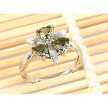 Prsten Vltavíny prsten květ 14mm Ag 925/1000 + Rh