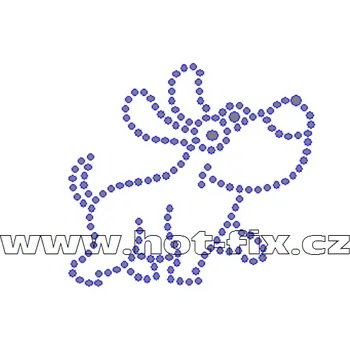 ZP016 - nažehlovací potisk z hot-fix kamenů pes, rozm. cca 6,5x6,0cm barva: kameny barva 101 Crystal /stříbrná