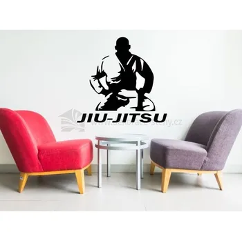 Samolepící dekorace Dekorace-steny.cz - Samolepicí dekorace - Jiu - Jitsu silueta, 40 x 40 cm - 844