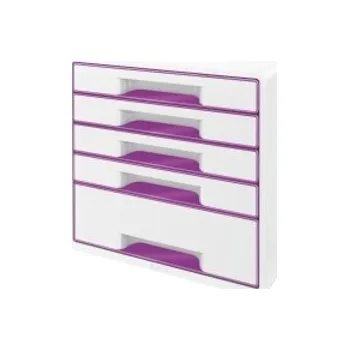 Archivační box Zásuvkový box Leitz WOW - fialová / 4+1 zásuvky