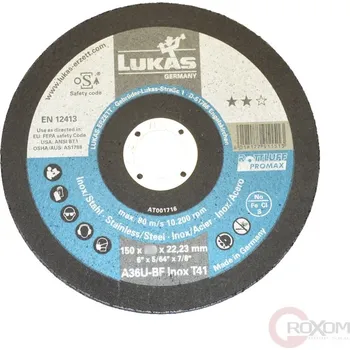 Brusný kotouč Řezný kotouč LUKAS 150x1,6 mm A46T-BF INOX