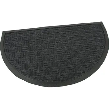 Rohožka Textilní vstupní půlkruhová rohož FLOMA Criss Cross - délka 45 cm, šířka 75 cm, výška 0,8 cm