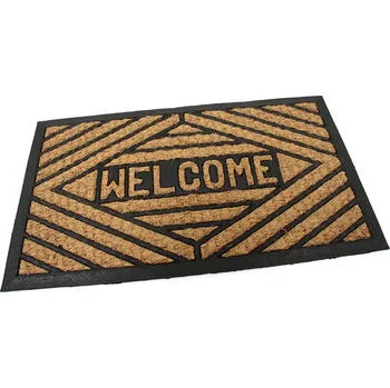 Rohožka Kokosová čisticí venkovní vstupní rohož FLOMA Welcome - Rectangle - délka 45 cm, šířka 75 cm, výška 0,8 cm
