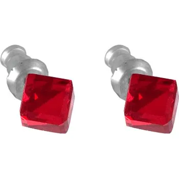 Náušnice Náušnice se Swarovski Elements červená kostka Light Siam 6 mm