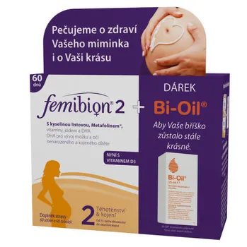 Femibion 2 s vit. D3 dvojbalení + Bi-Oil 25 ml