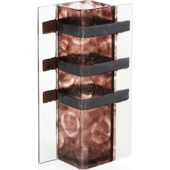 Váza Skleněná váza LAVA WINGS hnědá