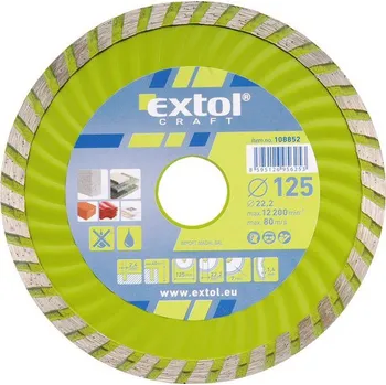 Brusný kotouč Kotouč diamantový řezný turbo, 230x22,2mm, suché i mokré řezání, EXTOL CRAFT