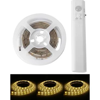 LED páska Light B2821 LED pásek na baterii s PIR čidlem pohybu 1metr teplá bílá (LED pásek 1 metr s pohybovým senzorem na baterie)