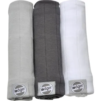 LODGER Swaddler Solid 3balení 70 x 70 cmCarbon/MINT/White