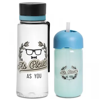 Láhev Suavinéx As You Set láhev se slámkou + láhev Aqua Strong