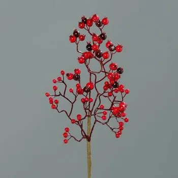 umělá květina Větvička šípek bobule 24401