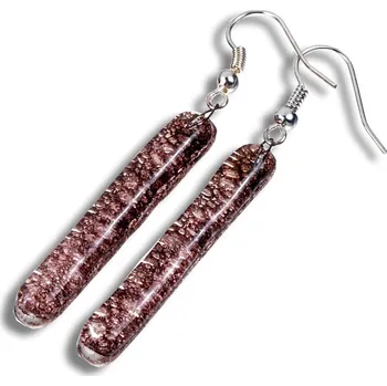 Náušnice Skleněné náušnice hnědé TERRA N0204