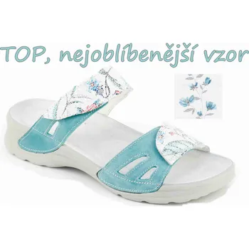 Dámská zdravotní obuv MEDISTYLE DANA LD-T17/1K pantofel zeleno-modrý, zeleno-modrá - 38