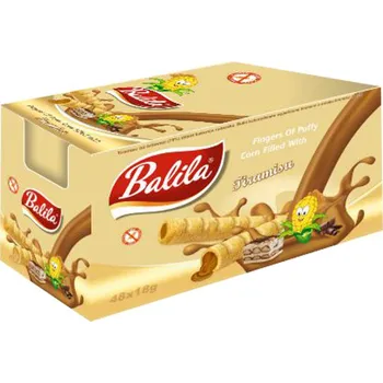 Trubičky BALILA 15 g Tiramisu (balení 48 ks) (Kukuřičné trubičky s náplní / bezlepkové)