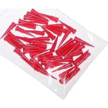 Injekční jehla Konické plastové dávkovací jehly červená 25G 50ks