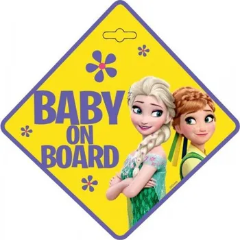 Samolepicí dekorace na vozidlo Seven Informační cedulka na přísavku dítě v autě "Baby on board" Frozen