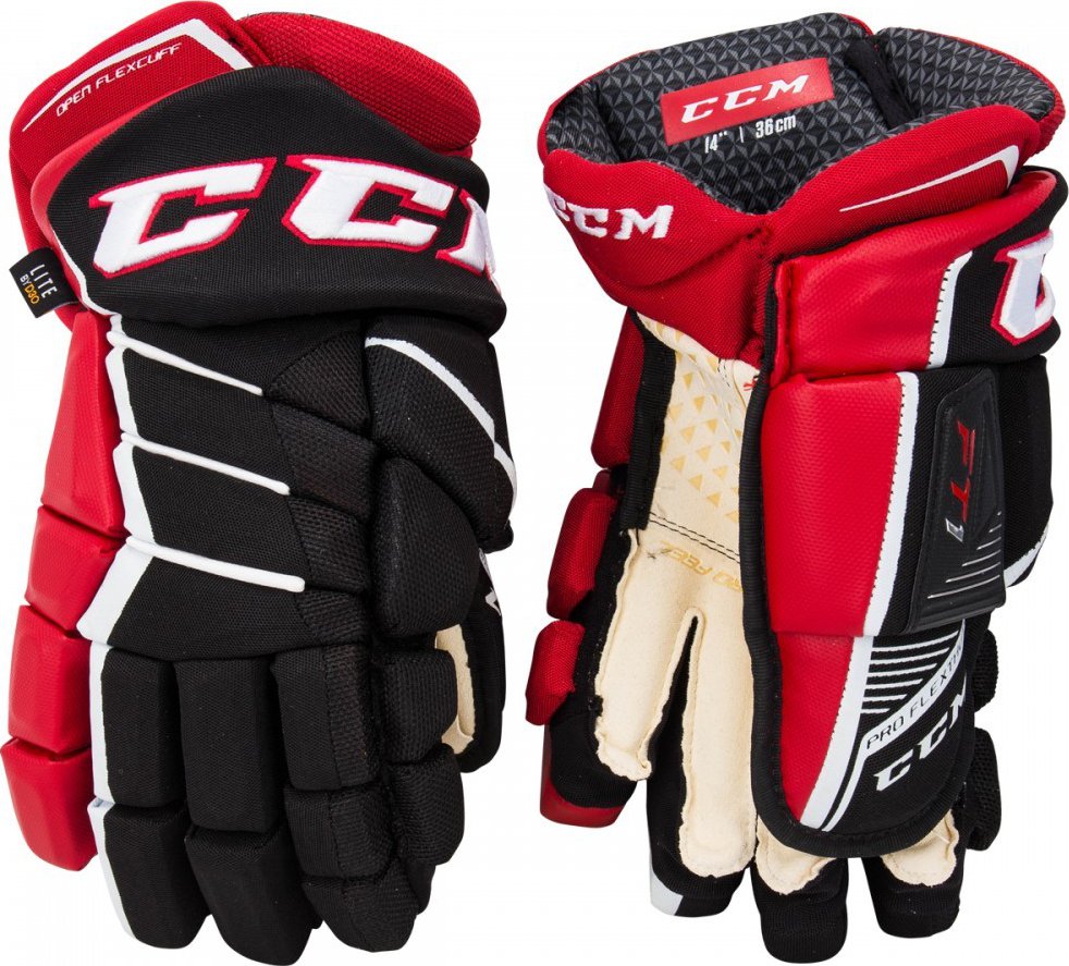 CCM Jetspeed FT1 JR rukavice černé/bílé 2018/19 12