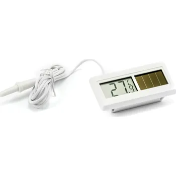 Domácí teploměr Vestavný teploměr bílý se solárním článkem a sondou DST-50