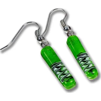 Náušnice Skleněné náušnice zelené DAISY SLEV_N_037