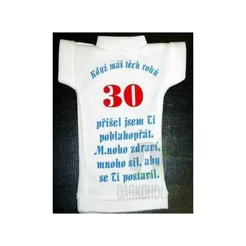 Žertovný předmět Tričko na lahev -Výročí modré 30