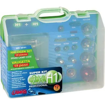 Autožárovka Lampa Servisní box žárovek na 12V H1 + H1 + pojistky - Italy