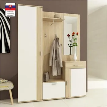 Předsíňová stěna Předsíň, dub sonoma / bílá, AMALIA