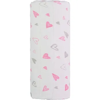 T-TOMI Tetra osuška 120 x 120 cm, Pink hearts