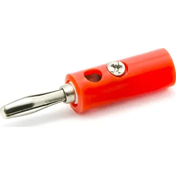 Elektrický konektor Banánek - kabelový konektor červený