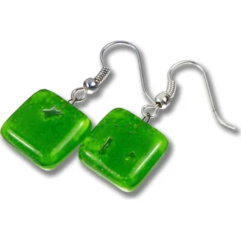 Náušnice Skleněné náušnice zelené DAISY N1411