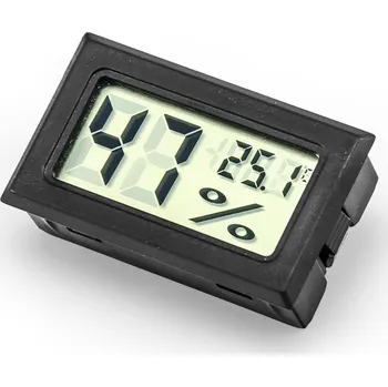 Panelový LCD vlhkoměr s teploměrem černý