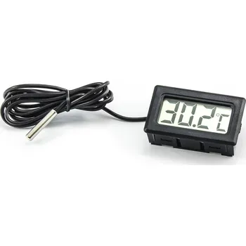 Domácí teploměr Digitální teploměr pro vestavbu s externí sondou černý TPM-10