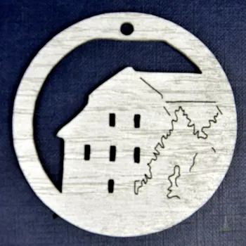 Vánoční ozdoba Ozdoba Radnice v kruhu stříbrná