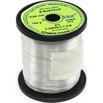 Páječka Bezolovnatý cín Solder S-Sn97Cu3 F1 0.5mm 100g