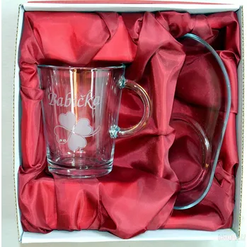 Pískovaný hrnek s talířkem - Babička