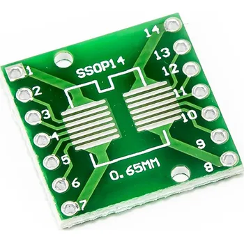 Elektrický konektor PCB redukce z SOP14 0.65mm, SSOP14 1.27mm na DIP 2.54mm