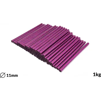 Tavná pistole Náplně do tavné pistole fialová s glitry průměr 11mm, 1kg