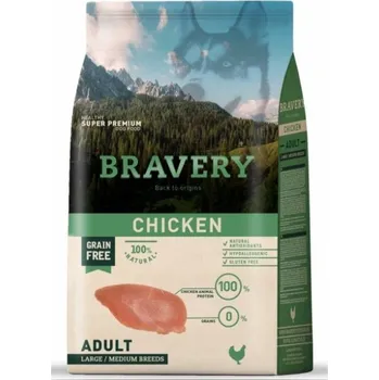 Krmivo pro psa Bravery Dog Grain Free Adult Large/Medium Chicken, 12 kg