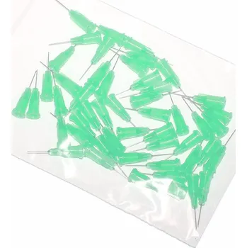 Injekční jehla Lepené dávkovací jehly s nerezovou kanylou 12,7mm tmavě zelená 34G 50ks