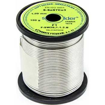 Páječka Trubičkový cín Solder S-Sn97Cu3 F1 1mm 100g