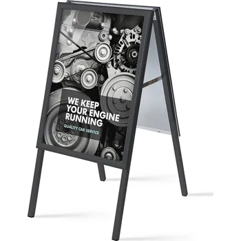 Reklamní áčko 500x700mm, ostrý roh, profil 32mm, plechová záda, černé