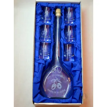 Velká sada láhev pískovaná Contesa 0,5l 80let