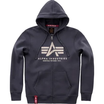 Pánská mikina Alpha Industries Basic Hoody zip (greyblack) mikina S