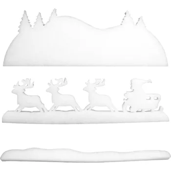 Vánoční dekorace Vánoční dekorace zimní krajinka fleece 60x21cm 3ks