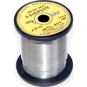 Páječka Olovnatá trubičková pájka S-Sn63Pb37E průměr 1 mm