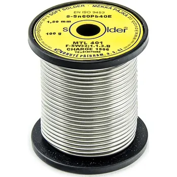 Příslušenství k nářadí Trubičkový cín S-Sn60Pb40E MTL 401 1,5mm 100g