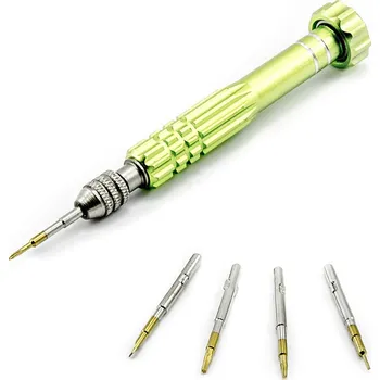 Šroubovák Šroubovák s 5 titanovými bity - torx T5, T6, pětihvězda 0.8, křížový a plochý