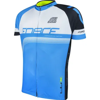 cyklistický dres Force Lux krátký rukáv modrý/černý/bílý