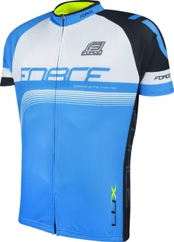 cyklistický dres Force Lux krátký rukáv modrý/černý/bílý