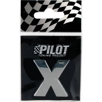 Samolepicí dekorace na vozidlo Pilot Chromované samolepící 3D písmeno (X) - Lampa Italy 07884
